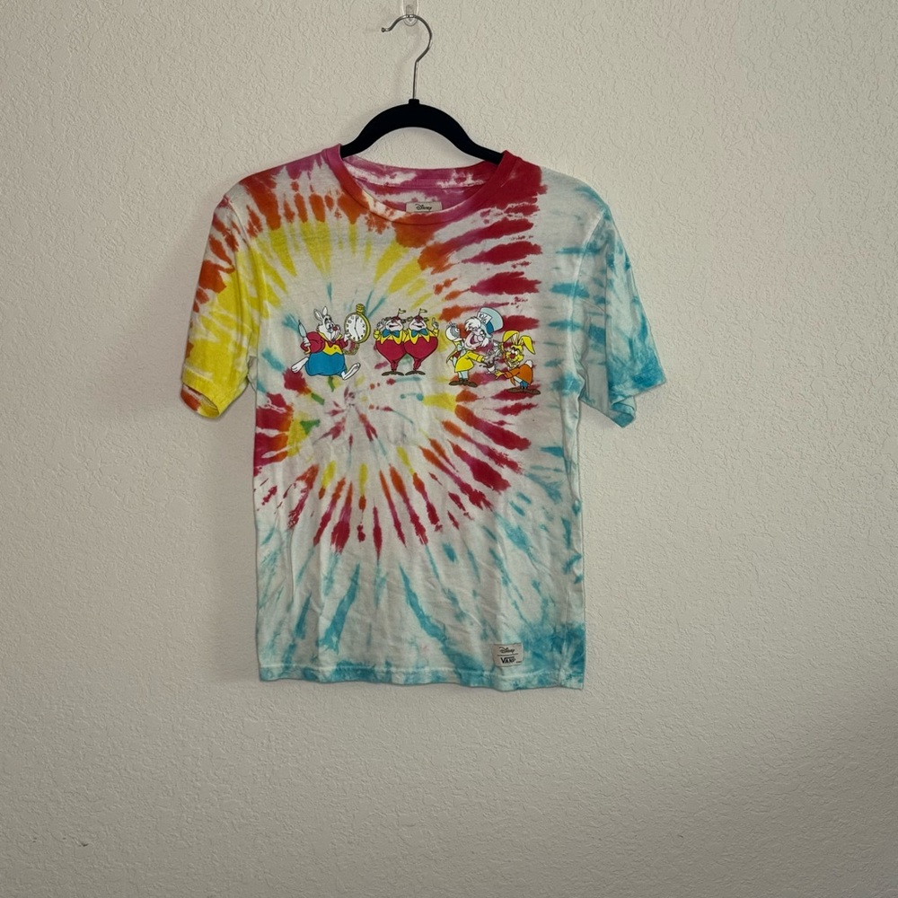 Vans Alice in Wonderland Tie Dye Tee Shirt Top Size M